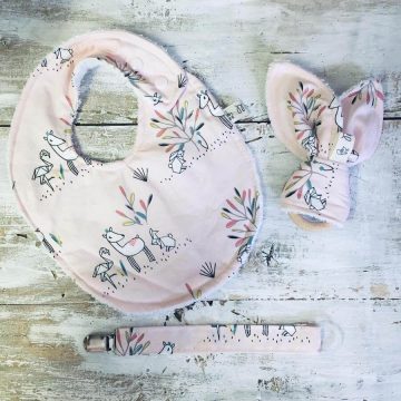 Tris bebè Origami rosa