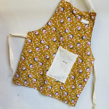 grembiule da cucina passerotti ocra