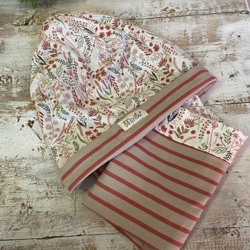 cuffia e scaldacollo coordinato donna fiori garden