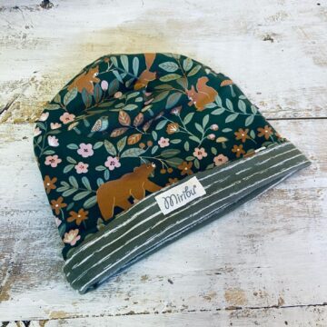 cuffia doppio jersey animaletti del bosco