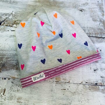 cuffia jersey cuoricini beige