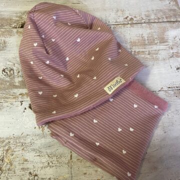 coordinato interno pile cuori rosa