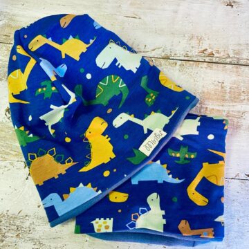 coordinato dino in blu felpato