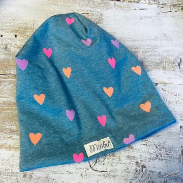 cuffia pile cuori blu